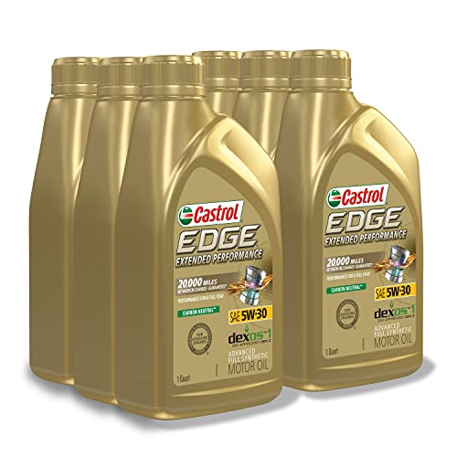 Castrol Edge Extended Performance 5W-30 Advanced Full Synthetic Motor Oil, 1 Quart, Pack of 6