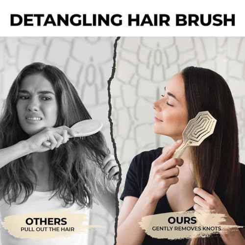 Detangler Brush For Women, Men & Kids - Anti-Static Detangle Hair Brush - Vented brush with 360¡Æ Flex Gently Removes Knots, Dry and Wet Brush Detangling Brush For Thick, Fine, Natural & Curly Hair