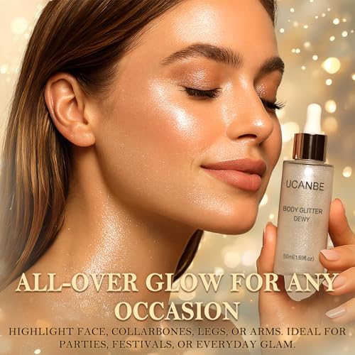 Liquid Glitter Highlighter Glow Drops Rose Gold