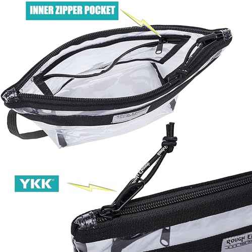 Rough Enough Clear Toiletry Bag Makeup Organizer Cosmetic Pouch with Zipper Handle for Travel Beach Essentials Storage