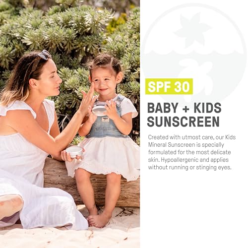 Raw Elements Baby & Kids SPF 30 Organic Sunscreen Tin, Non-Nano Zinc Oxide, Reef-Safe, Cruelty-Free, Gluten & Nut Free, Travel Sunblock 3.0 oz