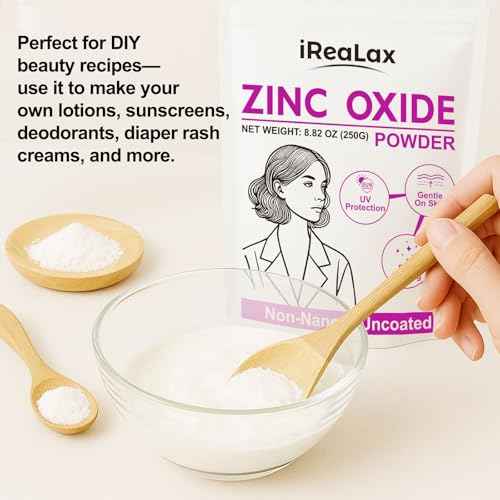 Zinc Oxide Powder | 250g(8.82oz) Non Nano Uncoated Zinc Oxide Powder for Skin Protection, Skin Healing, Cosmetics Grade for DIY Sunscreen | lotions | Creams | serums | Deodorant