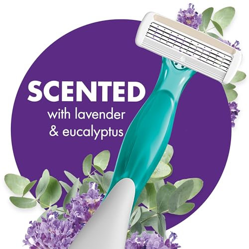 Disposable Razors for Women - 4-Blade Lavender Scented, 4-Pack