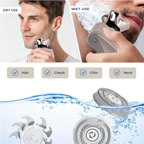 4 Pack Shaver Replacement Blades Compatible with Pitbull Shaver Gold PRO & Silver - Pitbull Shaver Replacement Blade, Enhanced Pitbull Shaver Replacement Heads for Superior Shaving