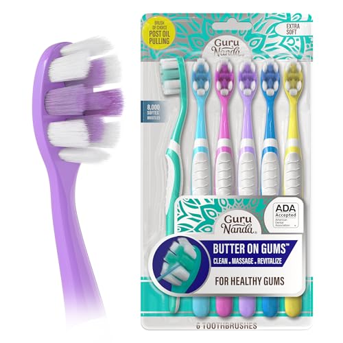 GuruNanda Butter On Gums Toothbrush, 6-Pack