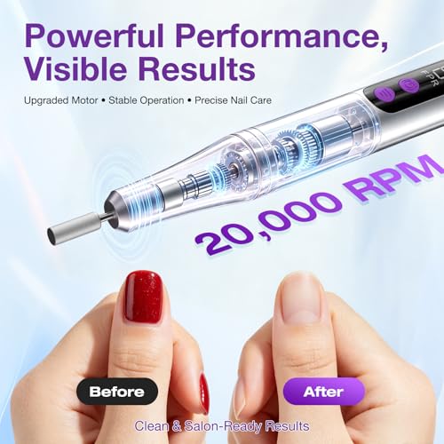 PYRYSA Cordless Electric Nail Drill Machine with LED Display & 9 Speeds
