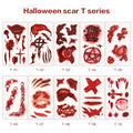 Fake Blood Kit Halloween Tattoo Stickers Wound Gauze (Blood+Tattoo T)