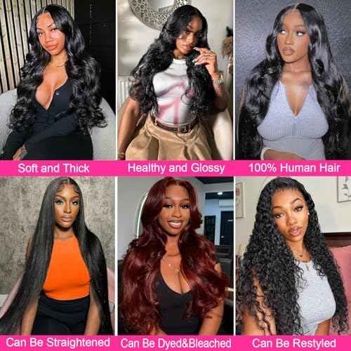 16A Human Hair Bundles18 20 22 24 Inch Body Wave 400g Unprocessed Brazilian Virgin Hair 4 Bundles Deals Human Hair Extensions Quick Weave Human Hair Natural Black Color