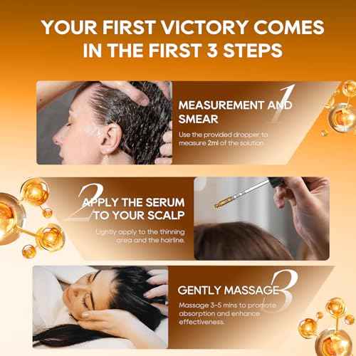 Women¡®s Hair Growth Serum Oil, 100% Natural Herbal Extracts, Root Revive Visibly Thickening Fuller Hair, Follicle Stimulator Scalp Serum for Hair Loss/Shedding,Thin, Dry & Damaged Treatment