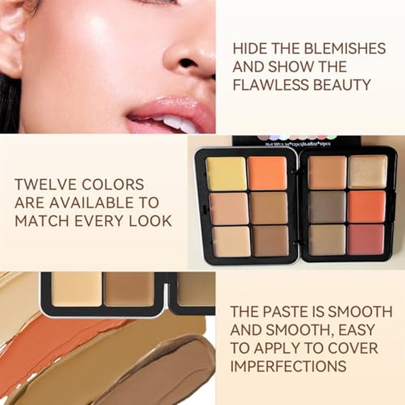 12-Color Eyeshadow Palette & 10 Champagne Gold Makeup Brushes Set