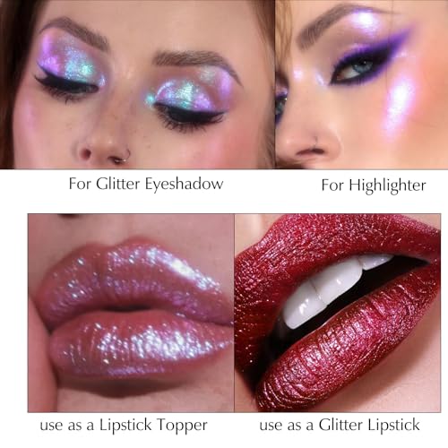 Burgundy Metallic Glitter Lipstick - Long Lasting Shimmer