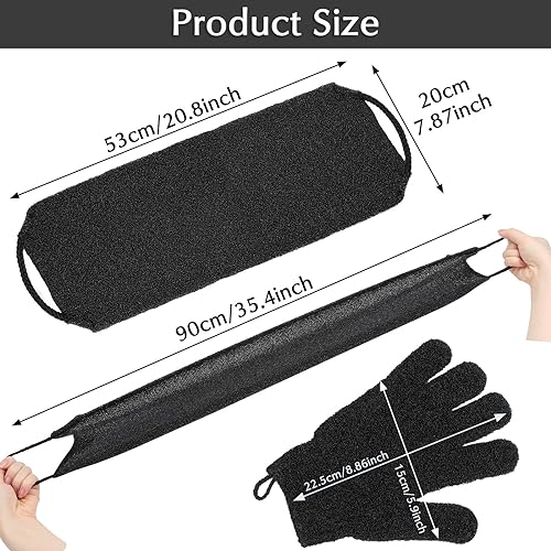 Anezus Exfoliating Bath Gloves & Back Scrubber Set