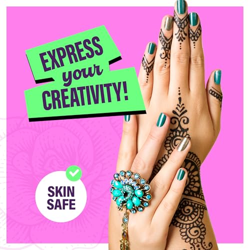 Henna Temporary Tattoo Kit with Markers & Stencils – Skin-Safe, Long-Lasting Body Art for Girls & Adults