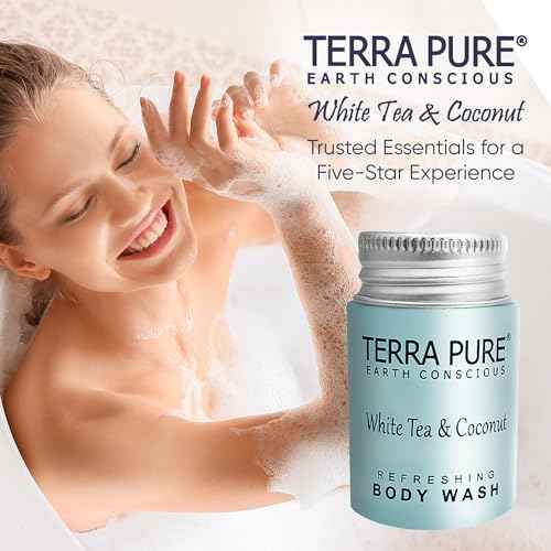 Terra Pure White Tea & Coconut Body Wash, Travel Size Hotel Amenities, 1 oz. (Case of 300)