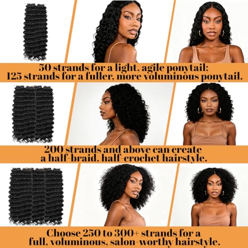 Feather Crochet Hair 18 Inch Pre-Looped Synthetic Curly Braids