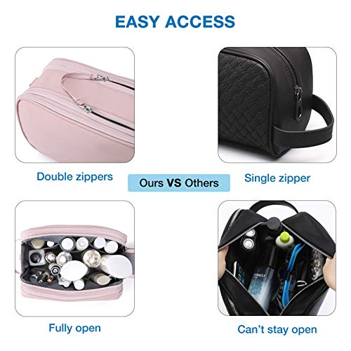 BAGSMART Pink Medium Travel Toiletry Bag Organizer Water-Resistant Dopp Kit