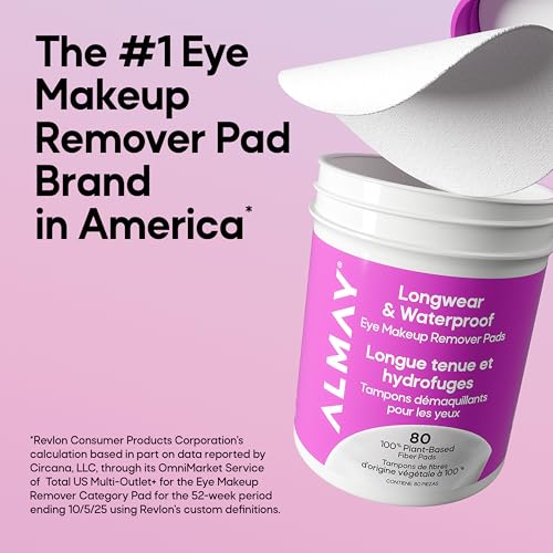 Almay Longwear & Waterproof Eye Makeup Remover Pads, 120 Count