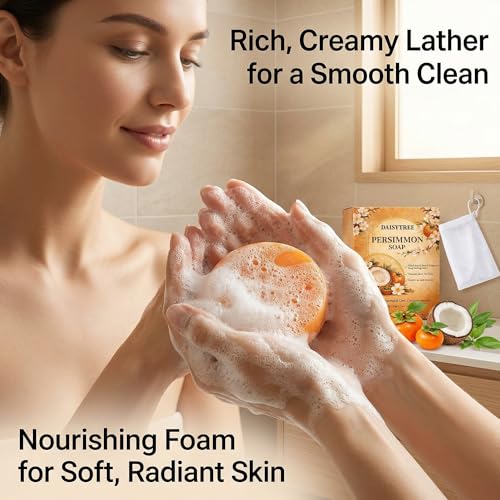 Persimmon Soap Bar for Body Odor - Plant-Based, 3 Pack