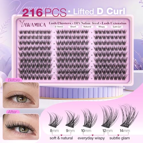 Wispy Lash Clusters 8-14mm D Curl Eyelash Extensions 216pcs
