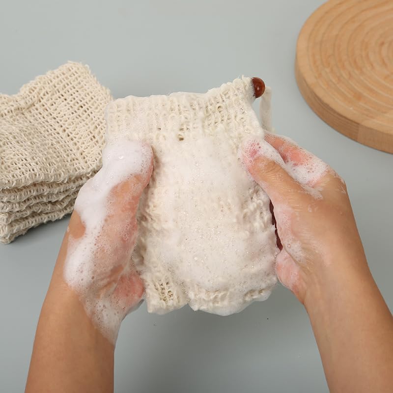 Lathering Soap Pouch 4 Pack – Cotton Mesh Hanging Loop