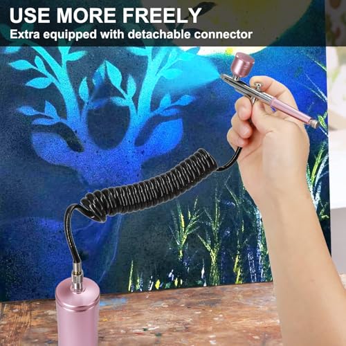 Airbrush Kit with Compressor, 0.3mm Nozzle, USB Rechargeable