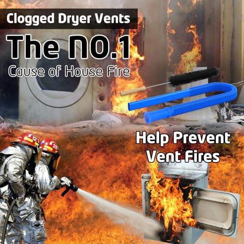 PetOde Deep Blue Dryer Vent Cleaner Kit with Lint Brush & Universal Vacuum Hose