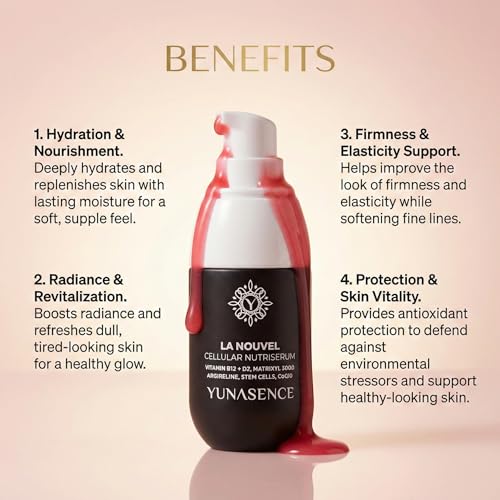 LA NOUVEL Cellular Nutri Serum with Vitamin B12 (Methylated)+D3, Matrixyl 3000, Argireline, Stem Cells & CoQ10, 1oz Antiaging, Firming, Lifting, Collagen Boosting.