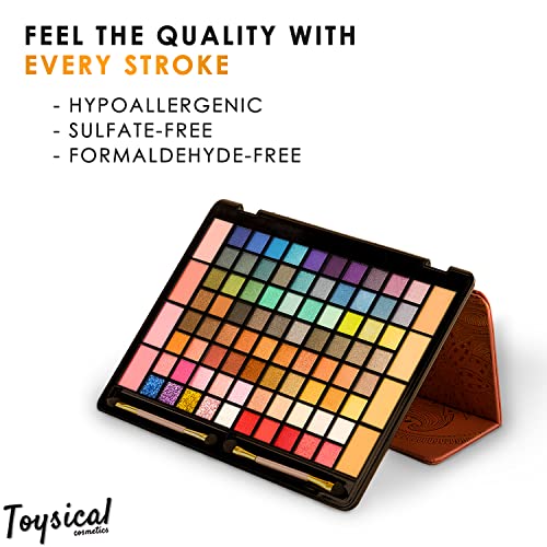 Toysical 88 Color Eyeshadow Palette Makeup Kit with Leather Case