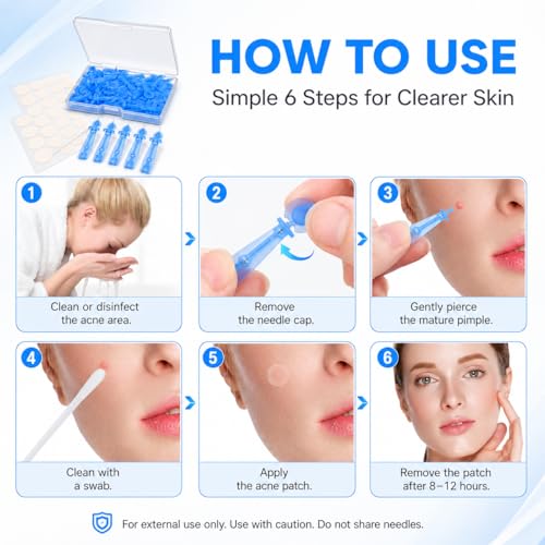 Acne Needle & Pimple Patches Set - 50 Needles + 72 Dots