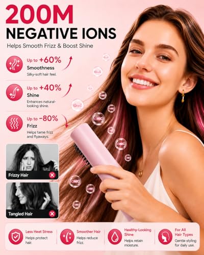 TempTend Cordless Hair Straightener Brush with Ionic Technology