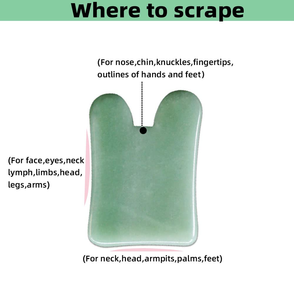 TOP SEWING Gua Sha Facials Tools for Nose Massage Tools Board Natural Jade Stone for SPA Acupuncture Therapy Trigger Point Treatment