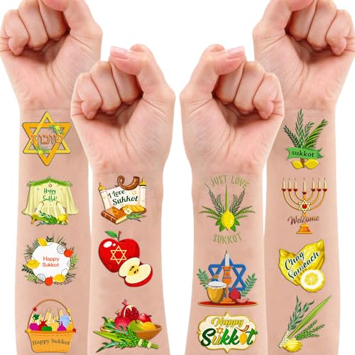 100 PCS Sukkot Temporary Tattoos for Kids Party Favors
