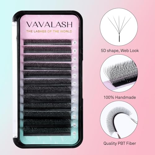 VAVALASH W-Shaped 5D Premade Lash Fans 0.07 D Curl Volume Extensions
