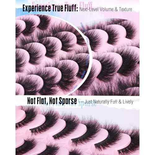 Newcally False Eyelashes Thick Volume Wispy Faux Mink Lashes 8D Volume Long Cat Eye Lashes Dramatic 18MM 2 Styles Mixed Fake Lashes 14 Pairs Pack