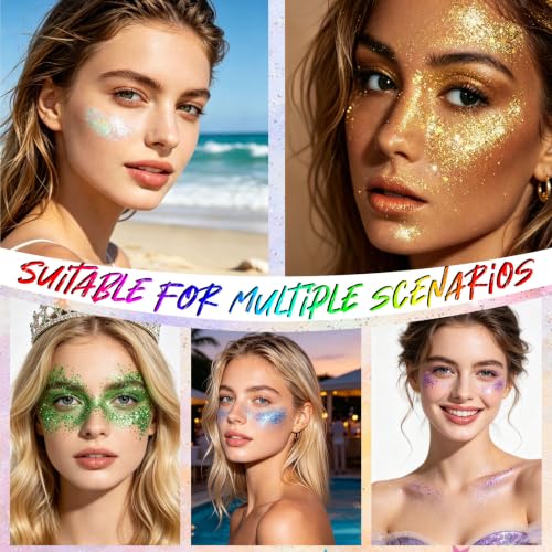 Body Glitter Stick, Waterproof 24-Hour Wear for Face & Hair