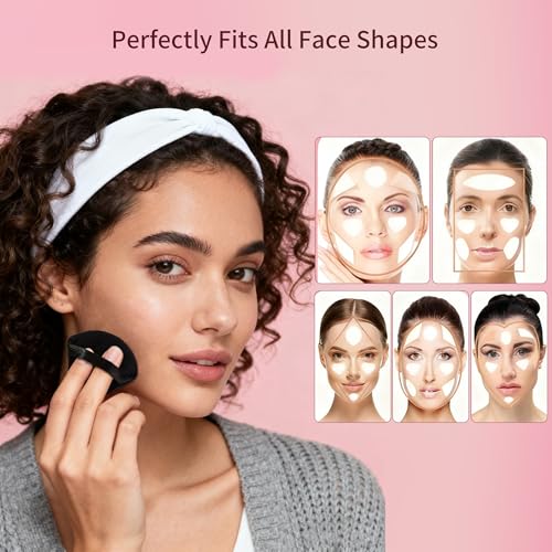Black and Pink Triangle Makeup Powder Puffs Set - 24 Pcs with Storage Case