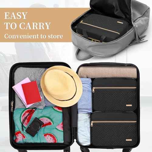 Travel Toiletry Bag for Women & Men Water Resistant Makeup Bag with Hanging Hook Portable Travel Organizer for Travel Accessories, Travel-Sized Shampoo, Toiletries (Medium-Black)