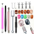 WOKOTO Cat Eye Nail Magnet Tool Set - 5 Dual-Head Pens & 6 Stencils