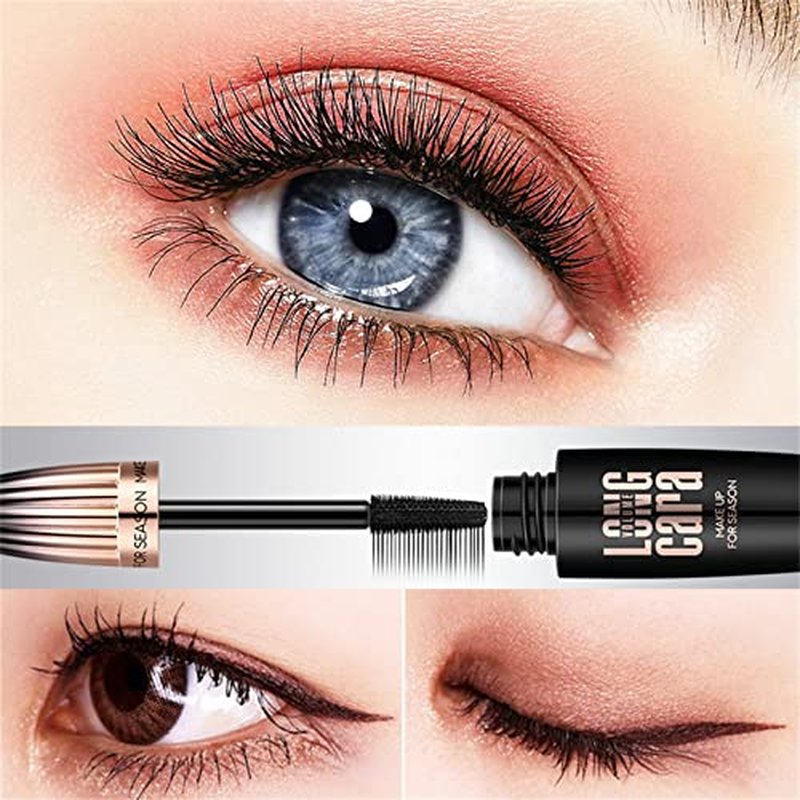 4D Silk Fiber Mascara Black Waterproof Volume & Length - 2 Pack