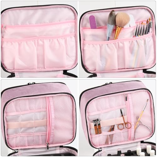 Nail Polish Organizer Case - Holds 30 Bottles & Lamp Dryer