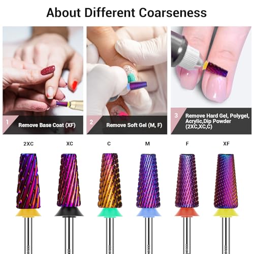 5 in 1 Nail Drill Bits - Fine Carbide Tungsten for Manicure & Pedicure