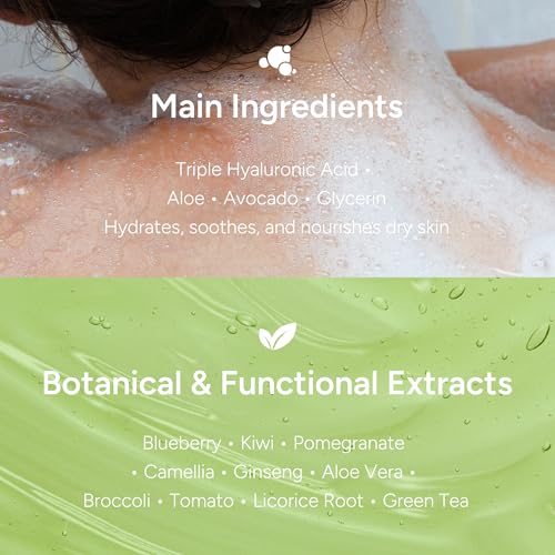 Korean Body Wash with Hyaluronic Acid & Aloe ? Hydrating Moisturizing Cleanser for All Skin ? Infused with Natural Extracts ? Paraben & Silicone-Free ? Sweet Fresh Pear, 500ml / 16.9 fl oz