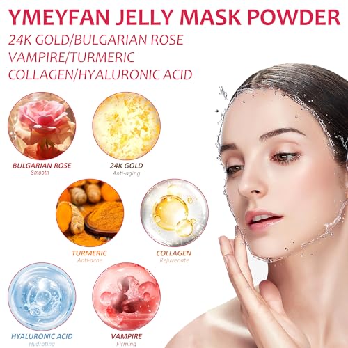 YMEYFAN Jelly Mask for Facials Professional Face Mask Bulk Wholesale, Hydro Jelly Mask Powder for Estheticians Supplies Beauty Salon Spa Face Mask Skin Care, 23Fl Oz (6 Jar)