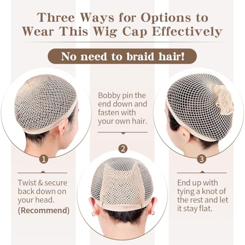 Wig Cap for Long Hair No Braiding Breathable Mesh 2 Pack