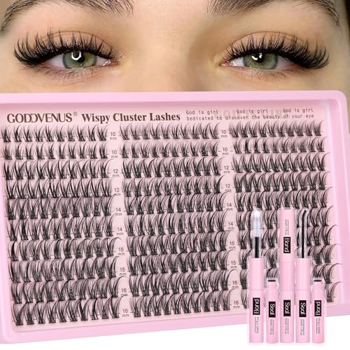 Goddvenus Wispy Lash Clusters Kit - 300pcs DIY Eyelash Extensions