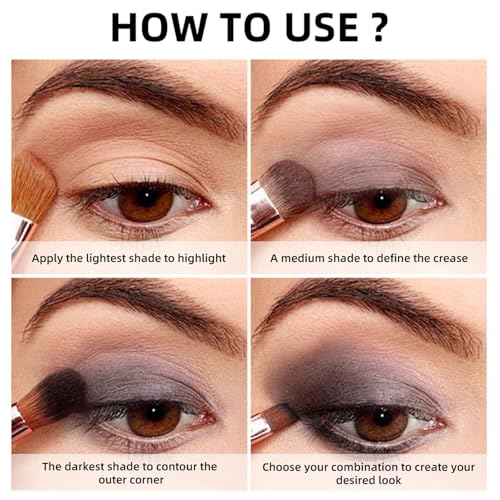 Nude Eyeshadow Palette - 6 Matte Colors with Mirror