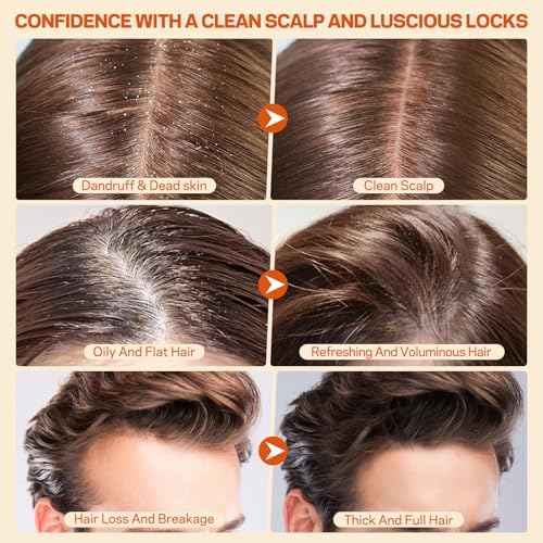 Scalp Scrub, Pumpkin Seed Oil Scalp Exfoliator With Biotin & Rosemary, Sulfate Free Scalp Detox for Itchy Scalp & Dandruff & Buildup Removal & Hair Growth, Hair Scrub with Scrubber