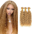 #27 Honey Blonde Water Wave Hair Bundles 26 28 30 Inch