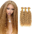 #27 Blonde Water Wave Human Hair Bundles - 18 Inch, 3 Pack