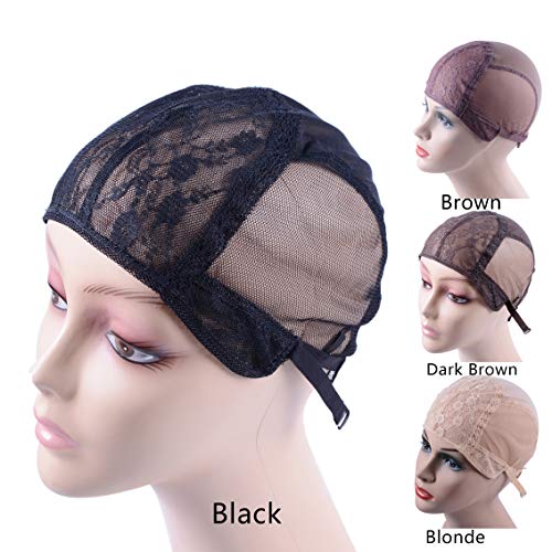 Double Lace Wig Cap - Adjustable Black M (54cm)